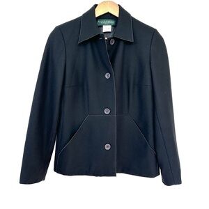 Harve Benard fitted jacket, button front, in a wool & viscose blend, lined